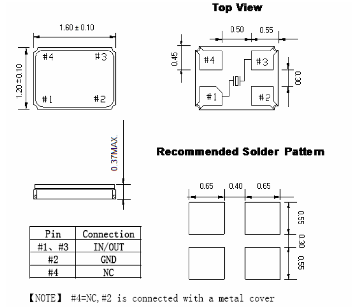 24MHz贴片无源晶振SMD1612规格及使用说明 24MHz贴片无源晶振SMD1612规格及使用说明